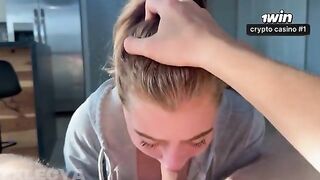 A cute girl in a dress takes off her clothes, driving her boyfriend crazy