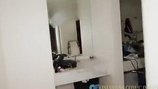 Two Asian girls share the same big and fat cock in a passionate threesome