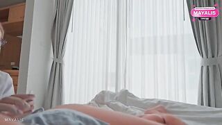 The nurse distracted me from blowjob by her loud moans, hospital setting