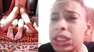 The ring tightens, and the penis bursts through the Brazilian babe