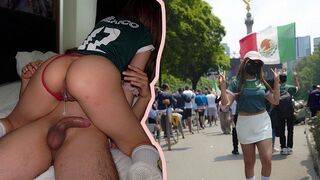 A girl has sperm flowing from her pussy for the sake of money, inspired by World Cup fervor