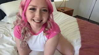 A hot stepdaughter, Eva Nyx, gets wet and wild in a steamy scene