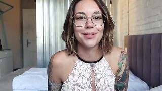 A girl spread her legs and showed how to play with them