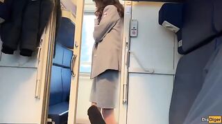 The girl was fucked on the train by a stewardess