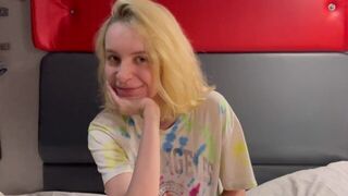 A beautiful girl is getting wet between her legs thinking about sex