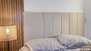 A blonde girl gets even with her partner for his bold move