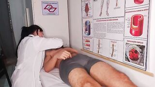 The doctor checks the patient’s body more thoroughly