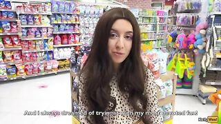 Katty West removes the condom and gets cum inside her