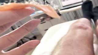 A man got his dick waxed by a hot Russian girl, SugarNadya