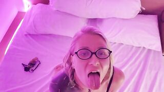 A hot girl gets a portion of warm sperm on her face