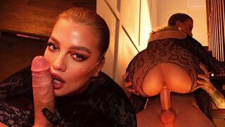 A busty beauty got her pussy filled with cum in a hot scene