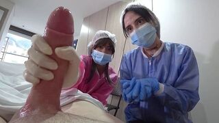 The patient was studied by two captivating nurses in the hospital