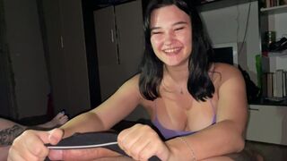 She sucked cock on bet at the party and everyone liked it