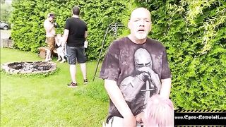 Voyeur girl gets horny and fucks outdoors with Egon Kowalski