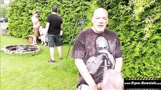 Voyeur girl gets horny and fucks outdoors with Egon Kowalski