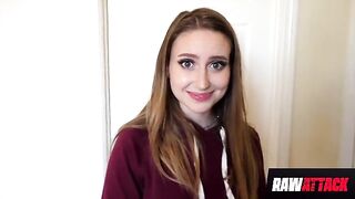 Playful Laney Grey fucks with a big dick in all poses, showcasing her petite frame
