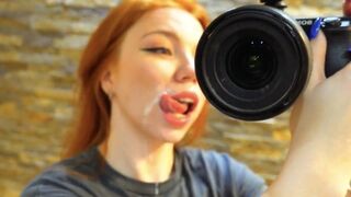 An appetizing Russian girl deeply swallows a cock in an extreme blowjob