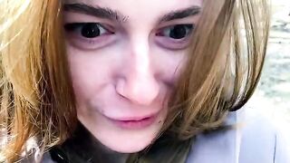 A pitiful whore has been fucked in the forest, no briefs