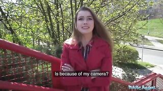 A nervous looking woman gets fucked through a gloryhole for cash