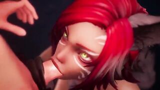 Taron has sex with Captain Mavel in an intense anime scene