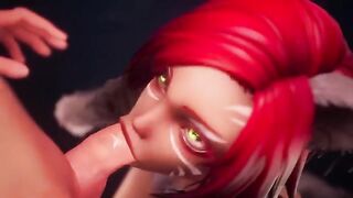 Taron has sex with Captain Mavel in an intense anime scene